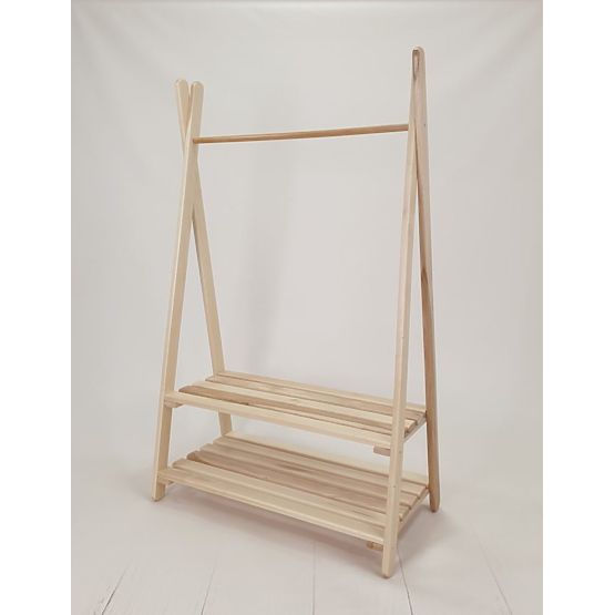 Wieszak na ubrania z dwiema półkami