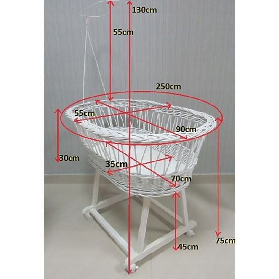 Wiklina łóżko z sprzęt dla kochanie - niebieskie gwiazdy