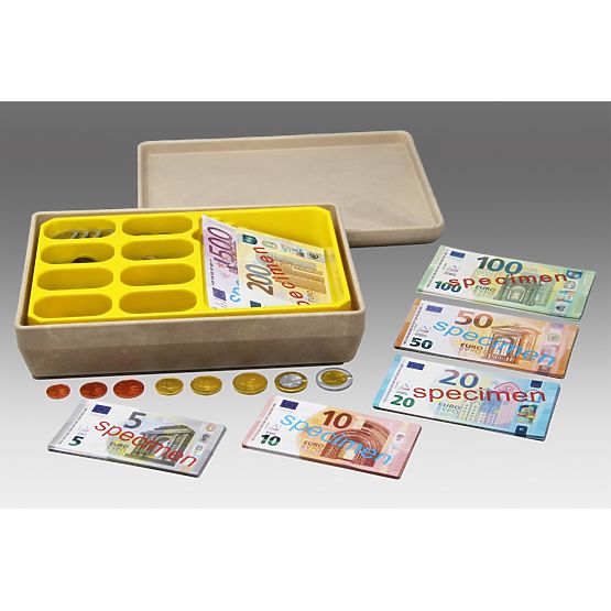 Wissner Kasa z banknotami i monetami euro