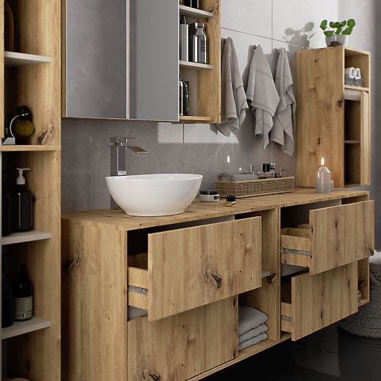 WISZĄCA SZAFKA ŁAZIENKOWA VAMI W35 1D 1W DĄB ARTISAN / KASZMIR