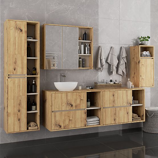WISZĄCA SZAFKA ŁAZIENKOWA VAMI W35 1D 1W DĄB ARTISAN / KASZMIR