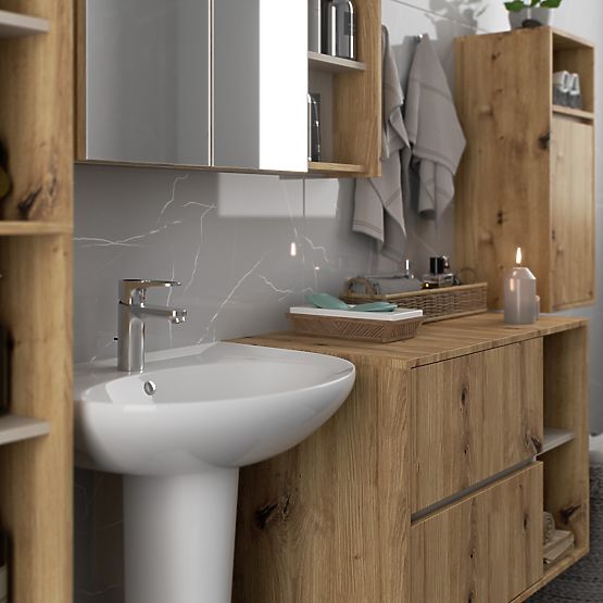 WISZĄCA SZAFKA ŁAZIENKOWA VAMI W35 1D 1W DĄB ARTISAN / KASZMIR