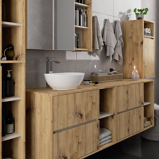 WISZĄCA SZAFKA ŁAZIENKOWA VAMI W35 1D 1W DĄB ARTISAN / KASZMIR