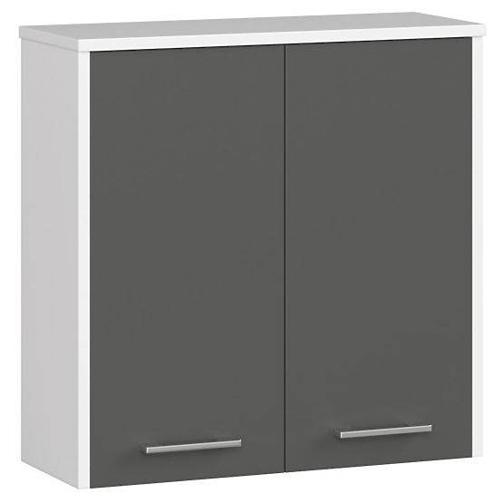 Wisząca szafka W 60 cm FIN 2D - biała-grafitowa szara