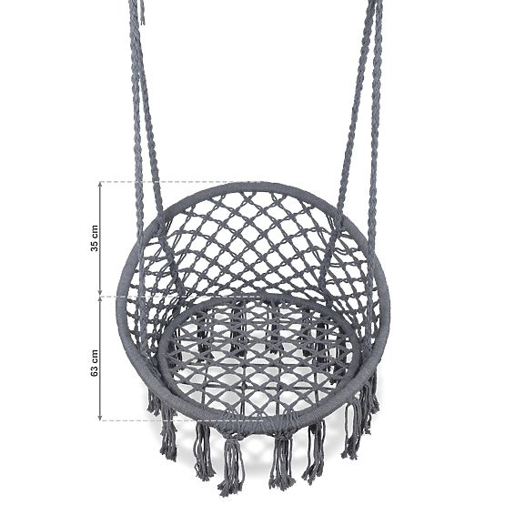 Wiszący fotel bujany - szary