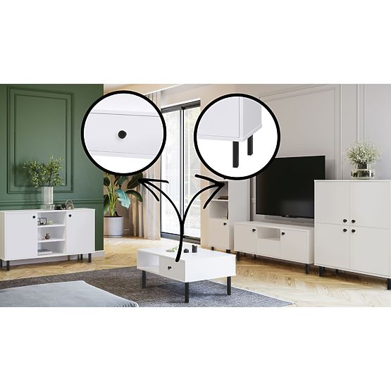 Witryna do salonu Venus biała loft