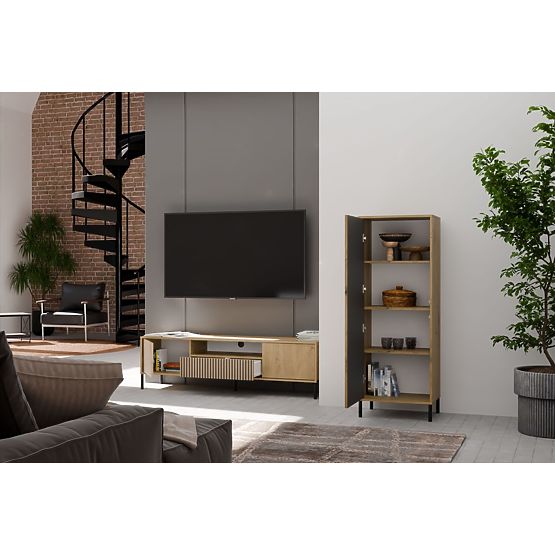 Witryna KAMARO 1DD SLIM DĄB ARTISAN Panel Frontowy Lamelowy