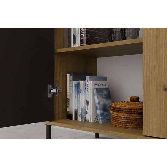 Witryna KAMARO 2DD SLIM/GŁADKI DĄB ARTISAN Żłobiona Przód + Klasyczny