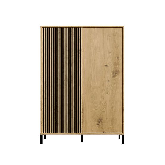 Witryna KAMARO 2DD SLIM/GŁADKI DĄB ARTISAN Żłobiona Przód + Klasyczny