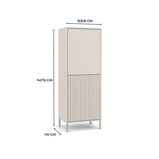 Witryna KAMARO 2DK SLIM/GŁADKI KAŻMIR Żebrowany + Klasyczny Panel Frontowy