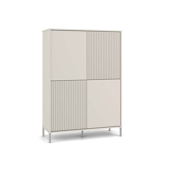 Witryna KAMARO 4DK SLIM/GŁADKI KASZMIR 4 Drzwi Listwy Żłobione + Klasyczny Front