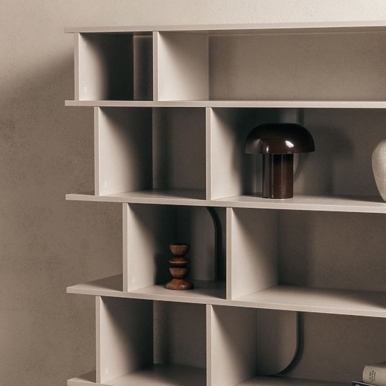 Wysoki regał Rangali, kaszmirowy, zaokrąglony