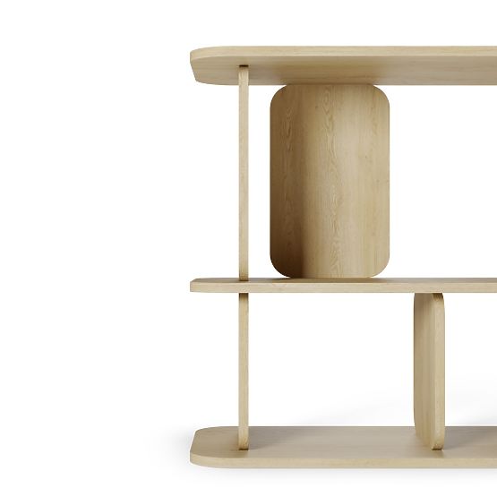 Wysoki regał Tulumo, zaokrąglony, Dąb Cremona Torro