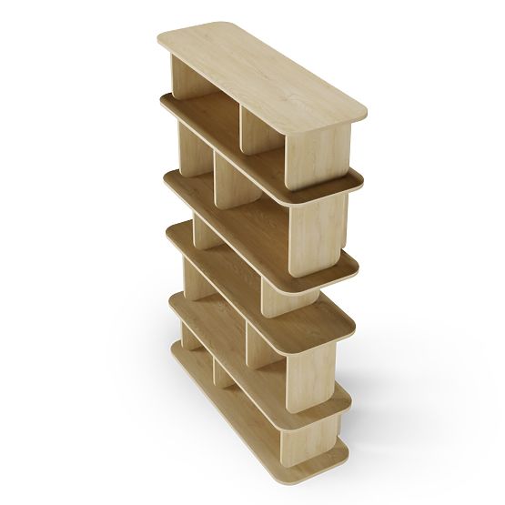 Wysoki regał Tulumo, zaokrąglony, Dąb Cremona Torro