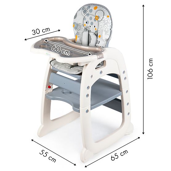 Wyżywienie krzesło Mouse 2v1 - siwy