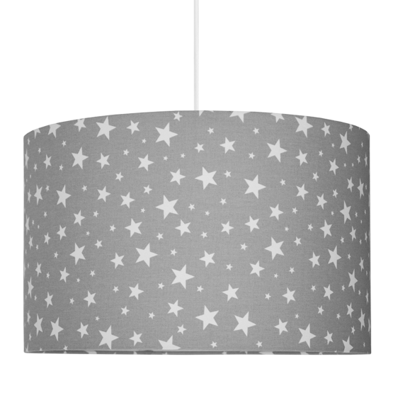 Lampa wisząca tekstylna Starry sky - szaro-biała