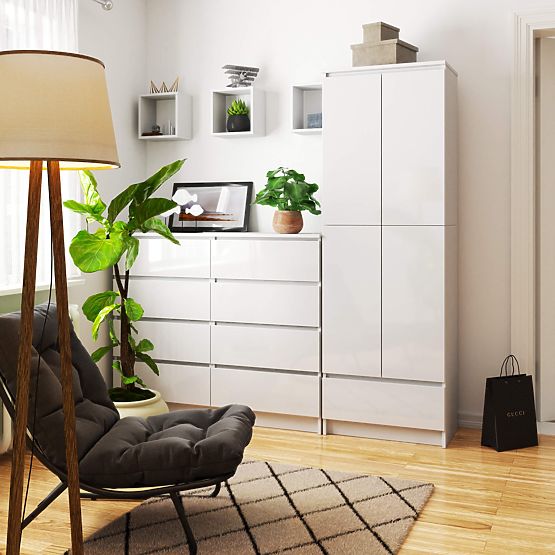 ZAMKNIĘTA BIBLIOTEKA R60 2D 1SZ CLP PK BIAŁA/BIAŁY POŁYSK