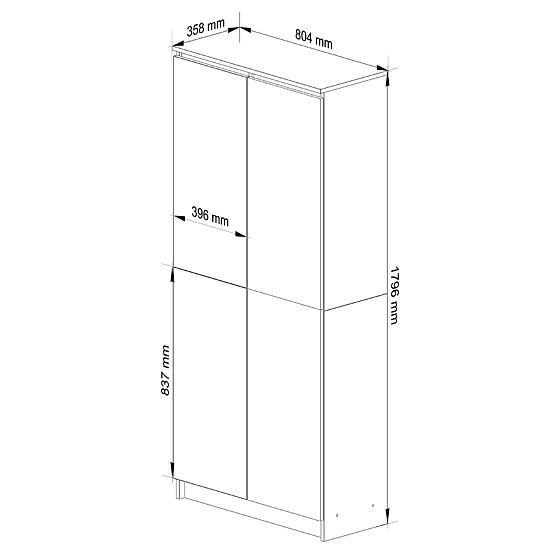 ZAMKNIĘTY REGAŁ R80 2D 8P CLP DĄB SONOMA / BIAŁY