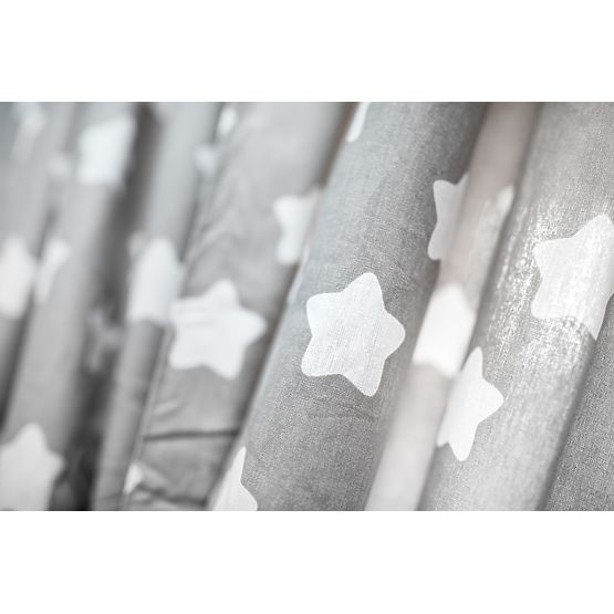 Zasłony dla dzieci Szare z białymi gwiazdkami - pierniki10