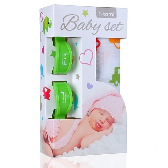 Zestaw Baby - ręcznik bambusowy + klips do wózka