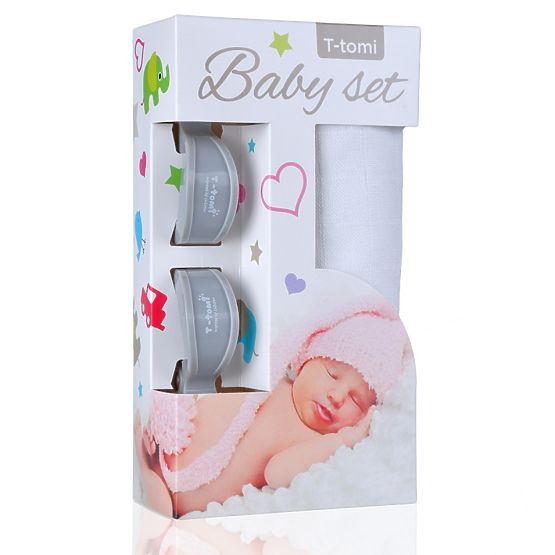 Zestaw Baby - ręcznik bambusowy + klips do wózka