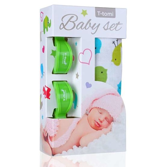 Zestaw Baby - ręcznik bambusowy + klips do wózka