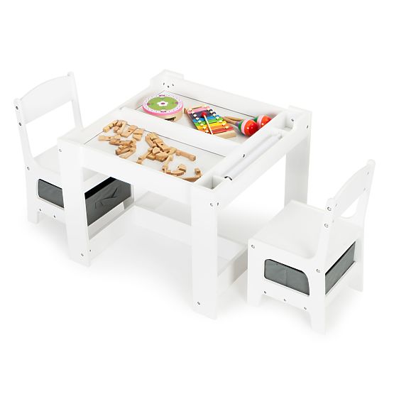 Zestaw dziecięcy drewniany stół i krzesła ECOTOYS