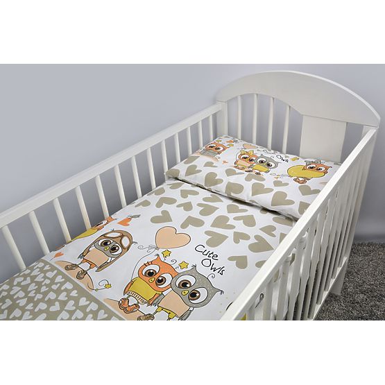 Zestaw pościel do łóżko Sowy 120x90 cm