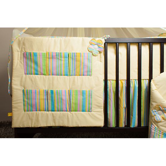 Zestaw pościeli do łóżka 120x90cm Kwiaty -  żółta