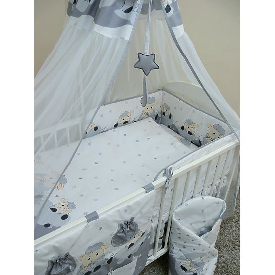 Zestaw pościeli do łóżka 135x100cm Baranek -  szara