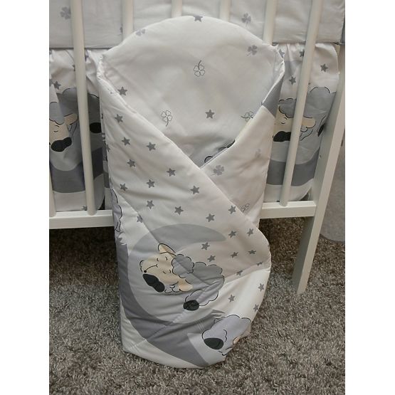 Zestaw pościeli do łóżka 135x100cm Baranek -  szara