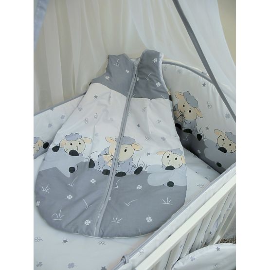 Zestaw pościeli do łóżka 135x100cm Baranek -  szara