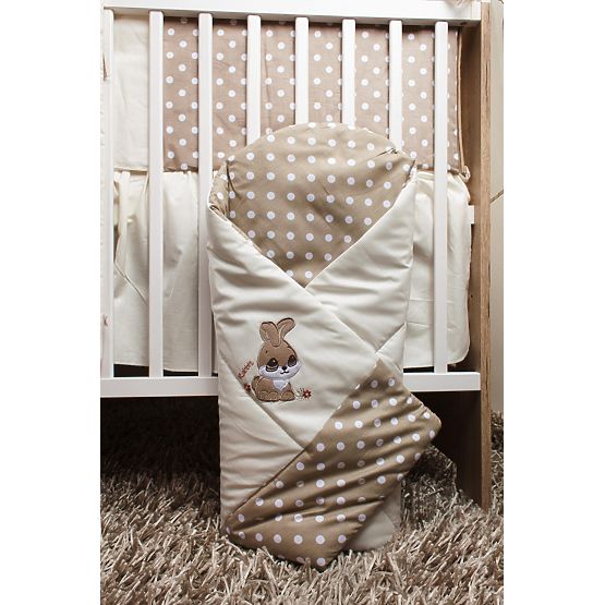 Zestaw pościeli do łóżka 135x100cm Królik - brązowa