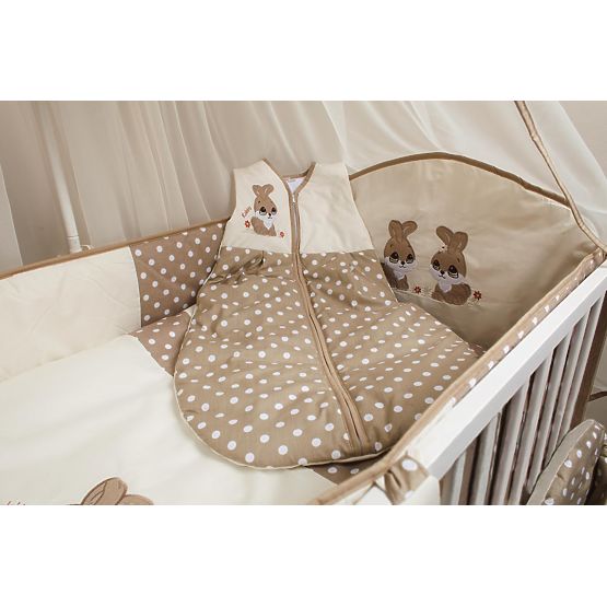 Zestaw pościeli do łóżka 135x100cm Królik - brązowa