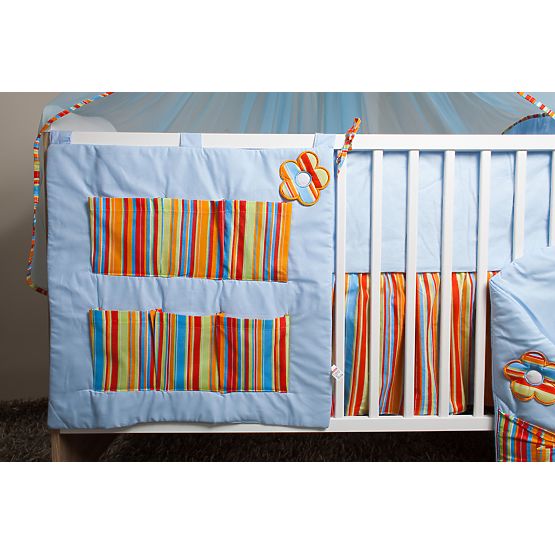 Zestaw pościeli do łóżka 135x100cm Kwiaty - niebieska 