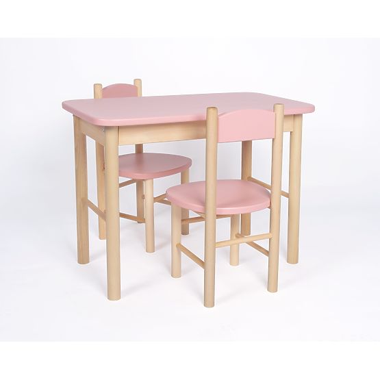 Zestaw stolika i krzesełek OURBABY dusty pink