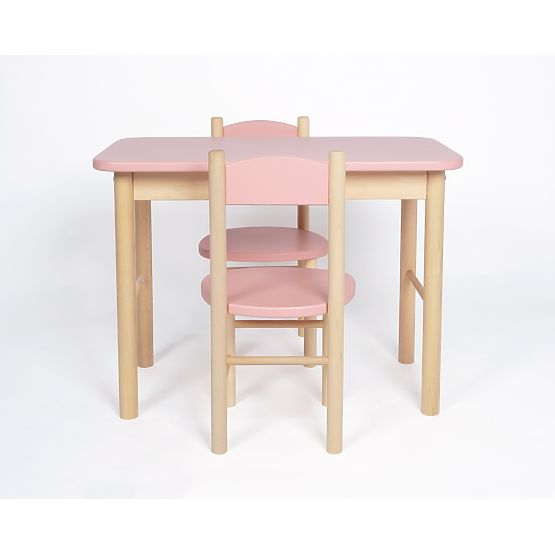 Zestaw stolika i krzesełek OURBABY dusty pink