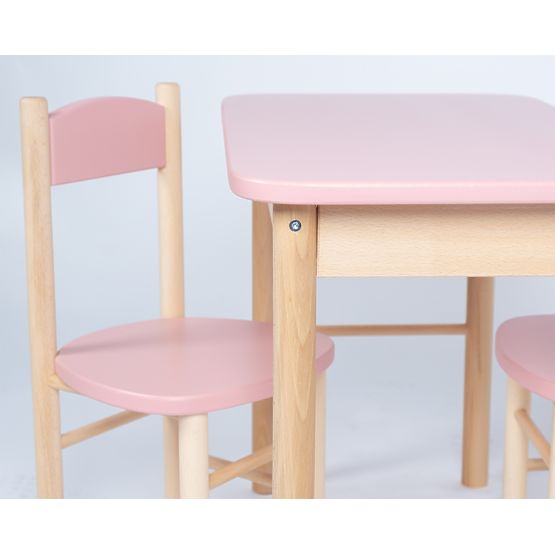 Zestaw stolika i krzesełek OURBABY dusty pink