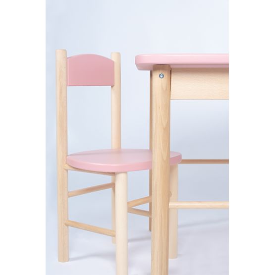 Zestaw stolika i krzesełek OURBABY dusty pink