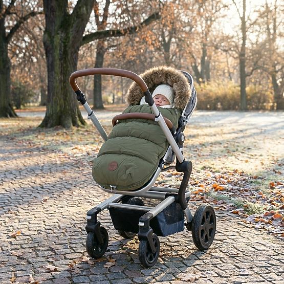 Zimowa torba do wózka Myszka - khaki