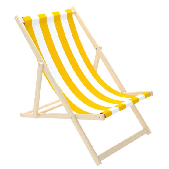 Krzesło plażowe Stripes - żółto-białe