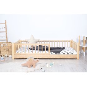 Niskie łóżeczko dziecięce Montessori Ourbaby - naturalne