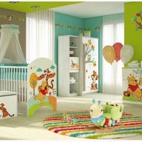 Komoda Disney dla dzieci - Kubuś Puchatek i Tygrys - dekor norweskiej sosny, BabyBoo, Winnie the Pooh