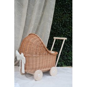 Wiklinowy wózek dla lalek - naturalny, Ourbaby