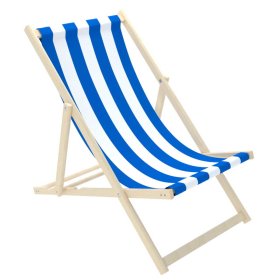 Krzesło plażowe Stripes - niebiesko-białe, CHILL