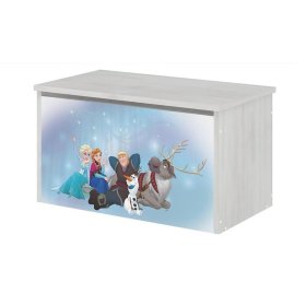 Drewniana skrzynia na zabawki Disneya - Ice Kingdom - dekor norweskiej sosny, BabyBoo, Frozen