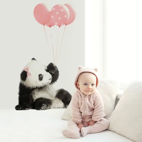 Dekoracja ścienna DEKORNIK - Panda i różowe baloniki, Dekornik