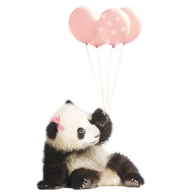 Dekoracja ścienna DEKORNIK - Panda i różowe baloniki