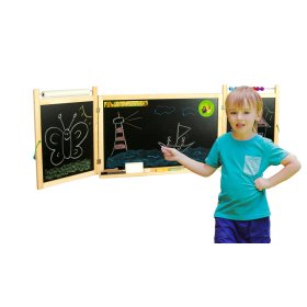 Tablica magnetyczna / kredowa dziecięca na ścianę - naturalna, 3Toys.com