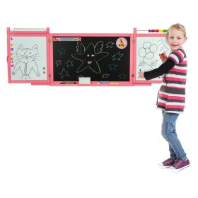Tablica magnetyczna / kredowa dziecięca na ścianę - różowa, 3Toys.com